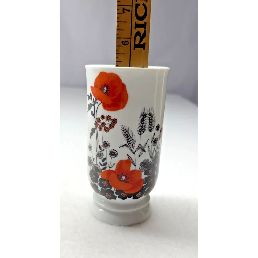 Poppy Flower Porcelain Vase 5.5